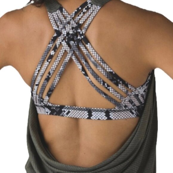 Lululemon Wild Tank Heathered Gator Green / Ziggy Snake Butter Pink Black Size 6 - Picture 1 of 11